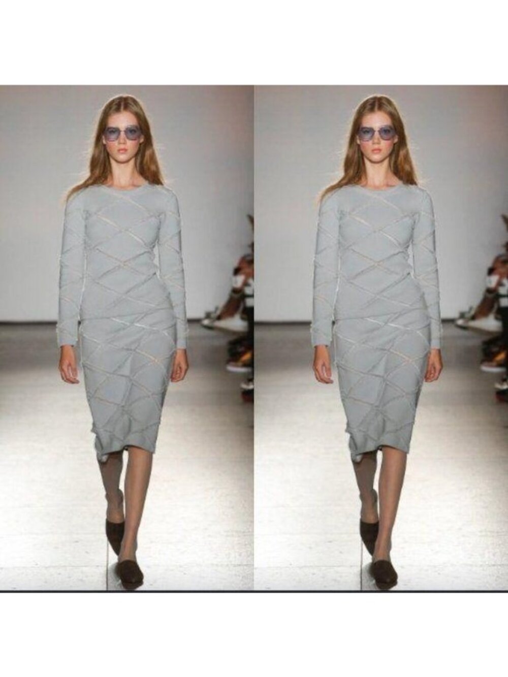 Calvin Lou Runway Spring Sweater Skirt Fringe Mesh